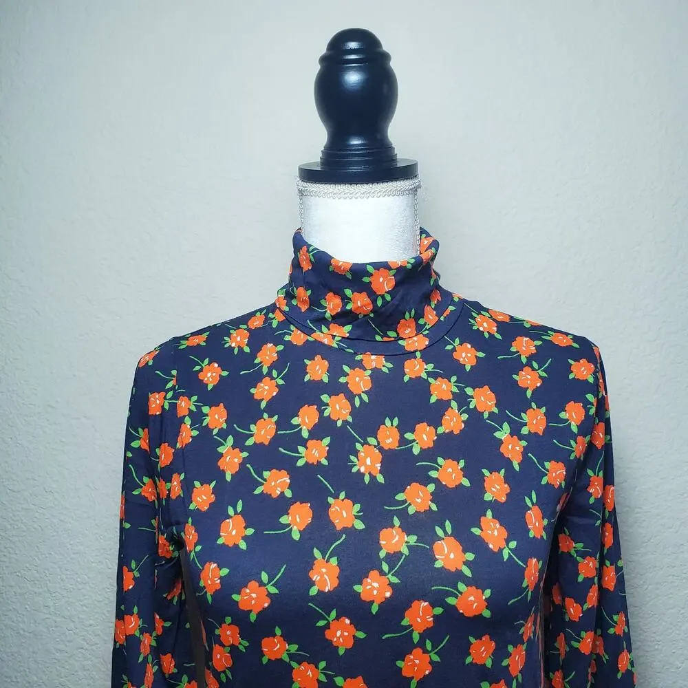 J.Crew Floral Turtleneck Top Medium NWT
